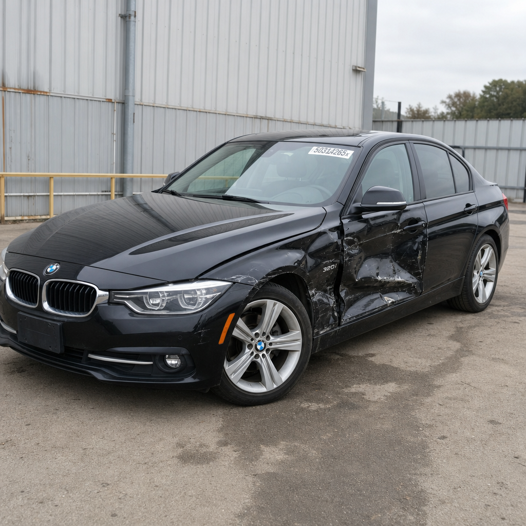 Qara BMW 320i 2017, yan hissəsi zədəli