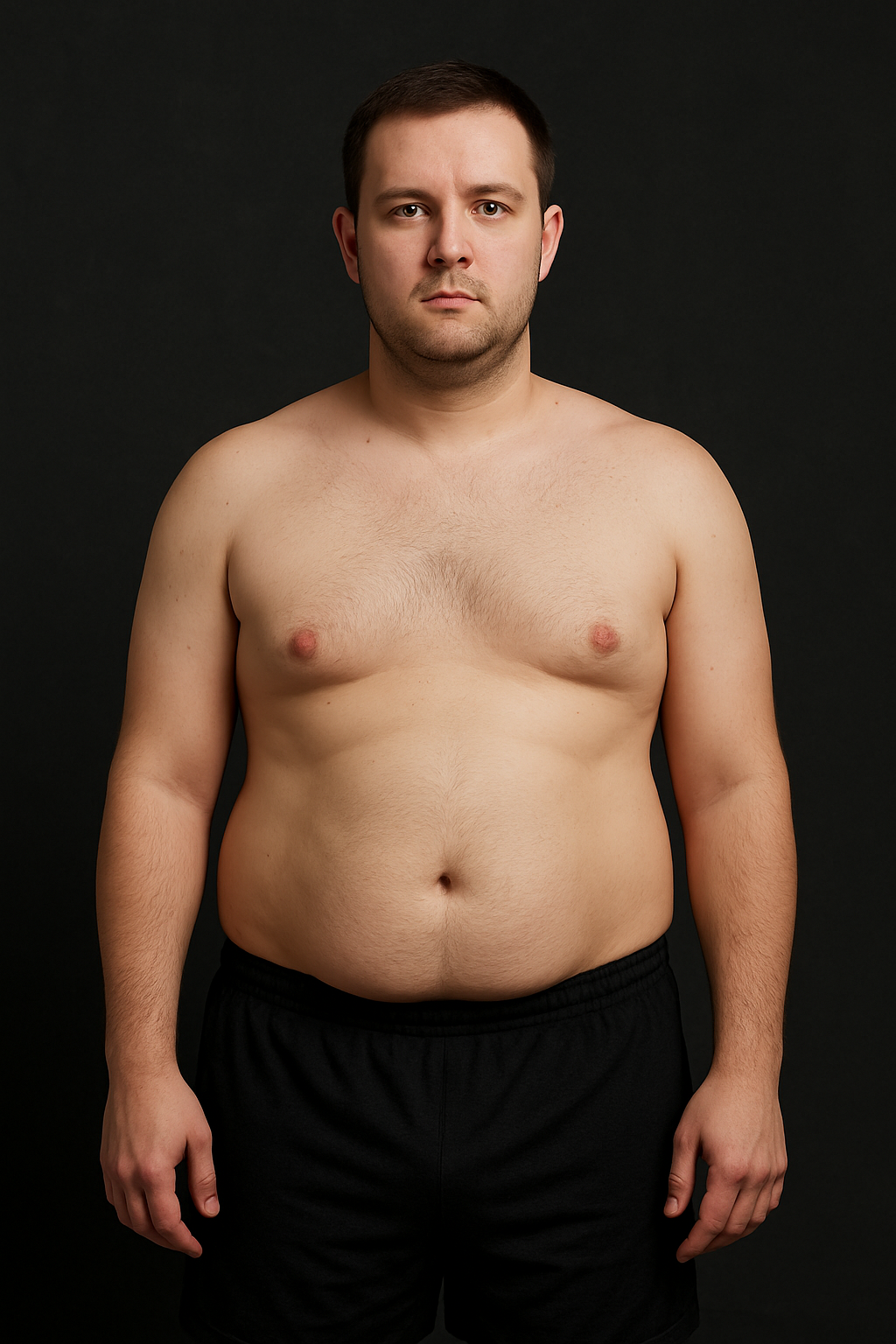 Daniel before the program, softer midsection