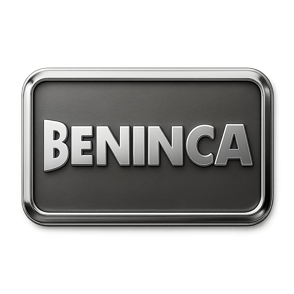 Benincà brushed-steel autogate emblem