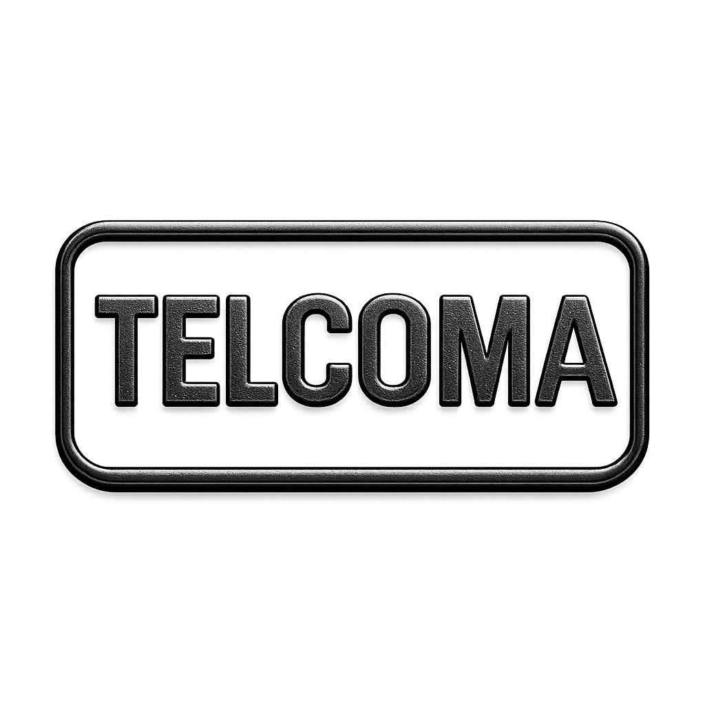 Telcoma dark chrome automation emblem