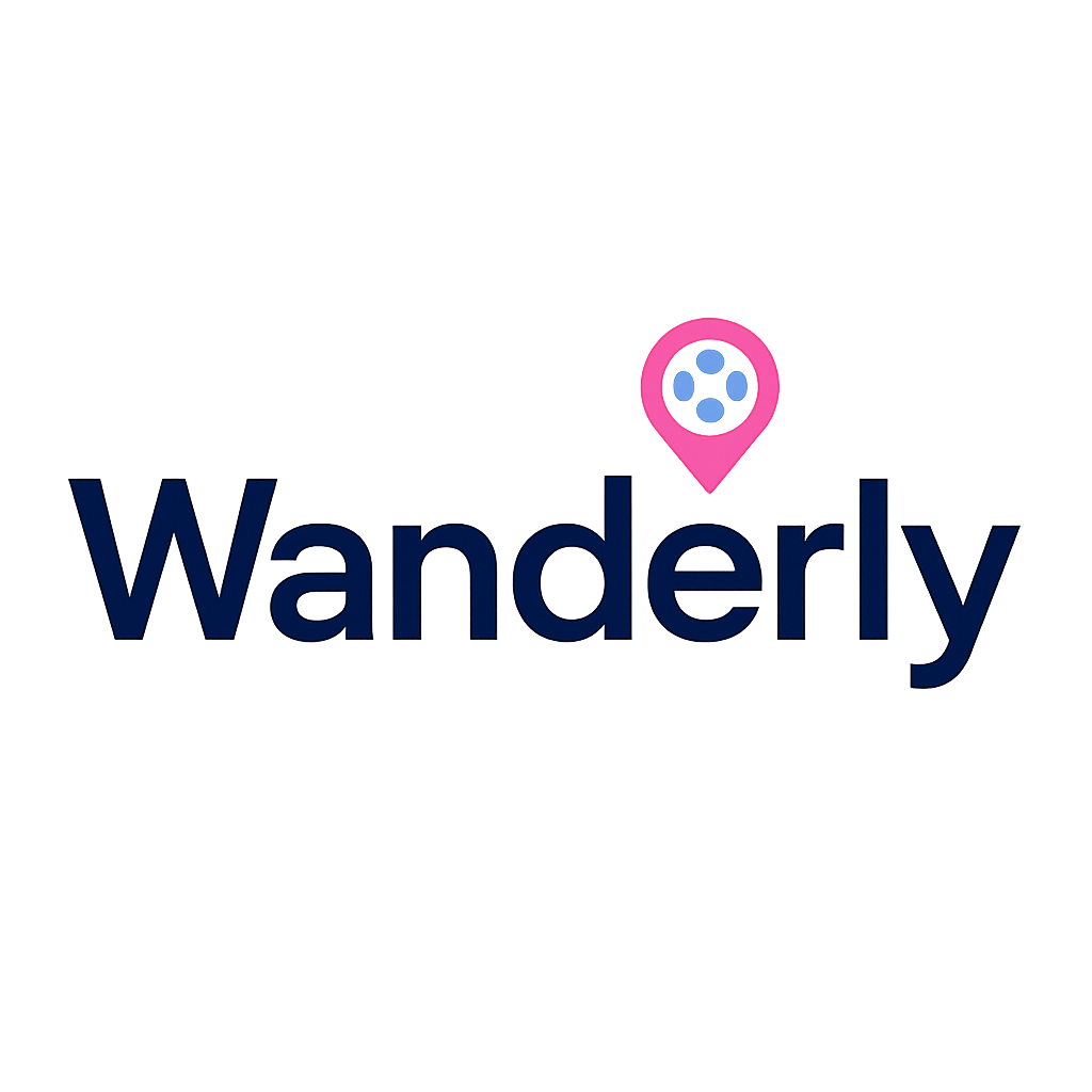 Wanderly logo with travel icon