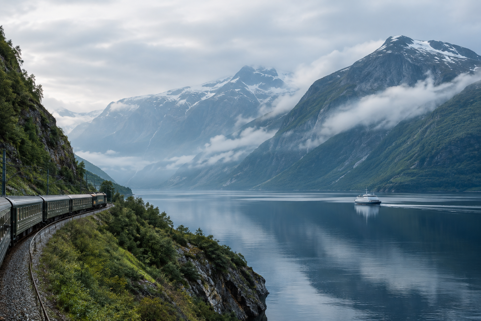 Fjords by Rail & Water landscape