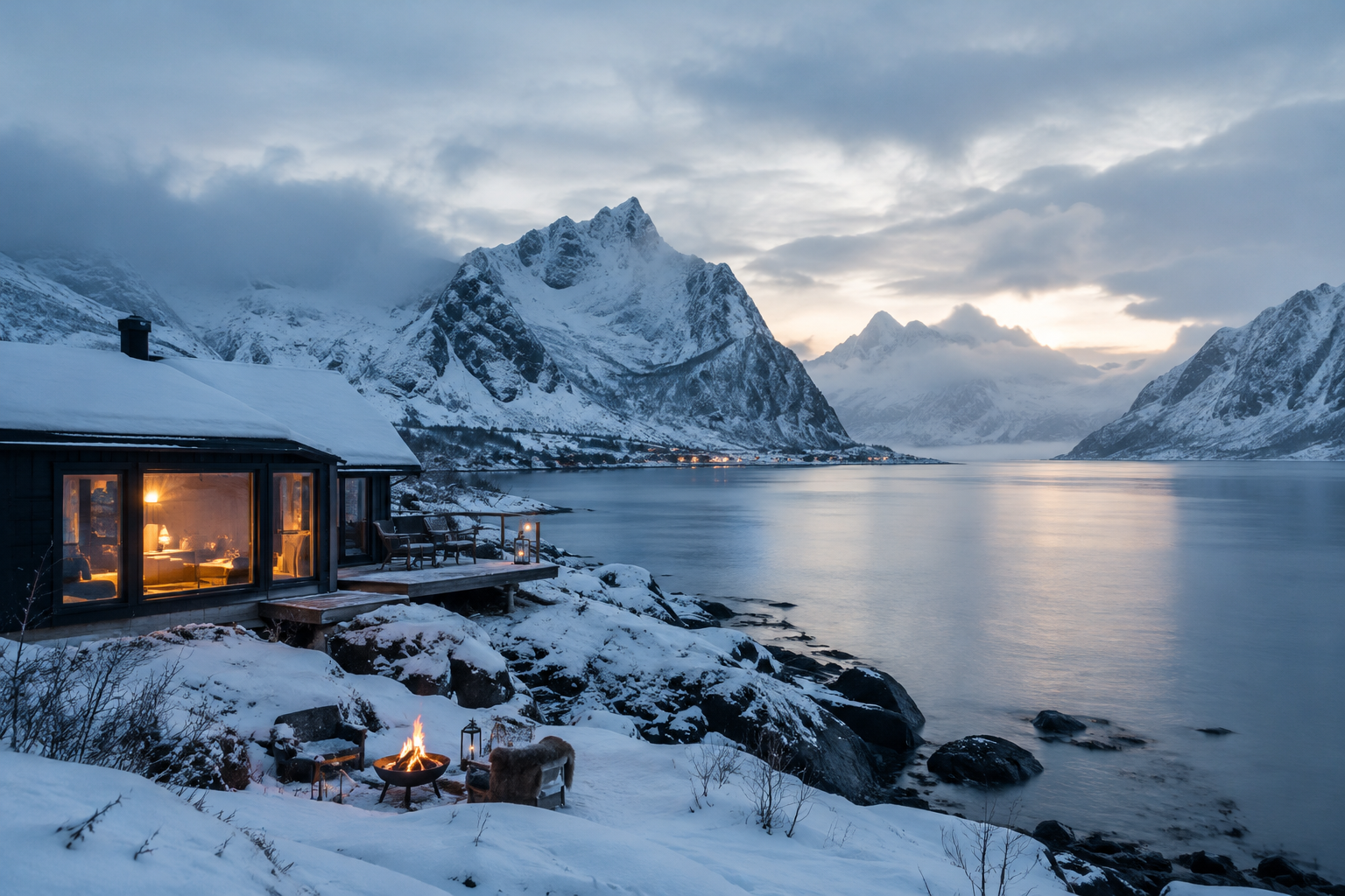 Northern Calm in Winter landscape