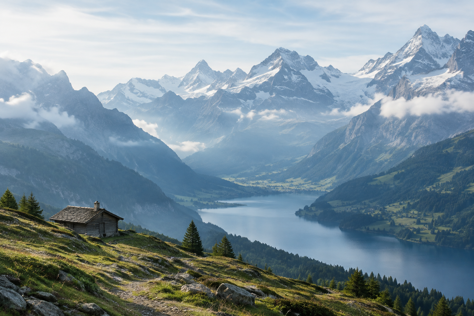Scenic landscape of Alps