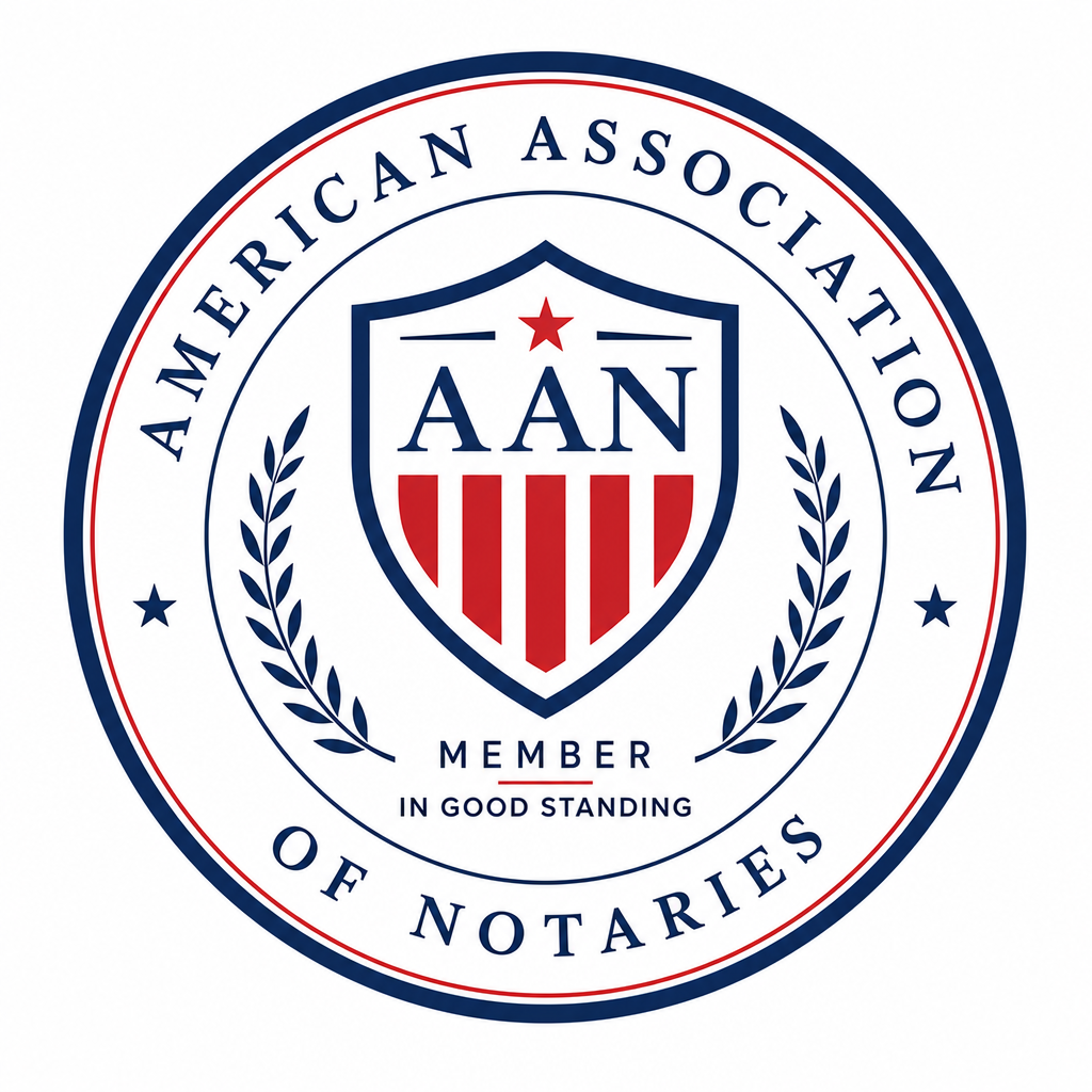 American Association of Notaries membership badge emblem