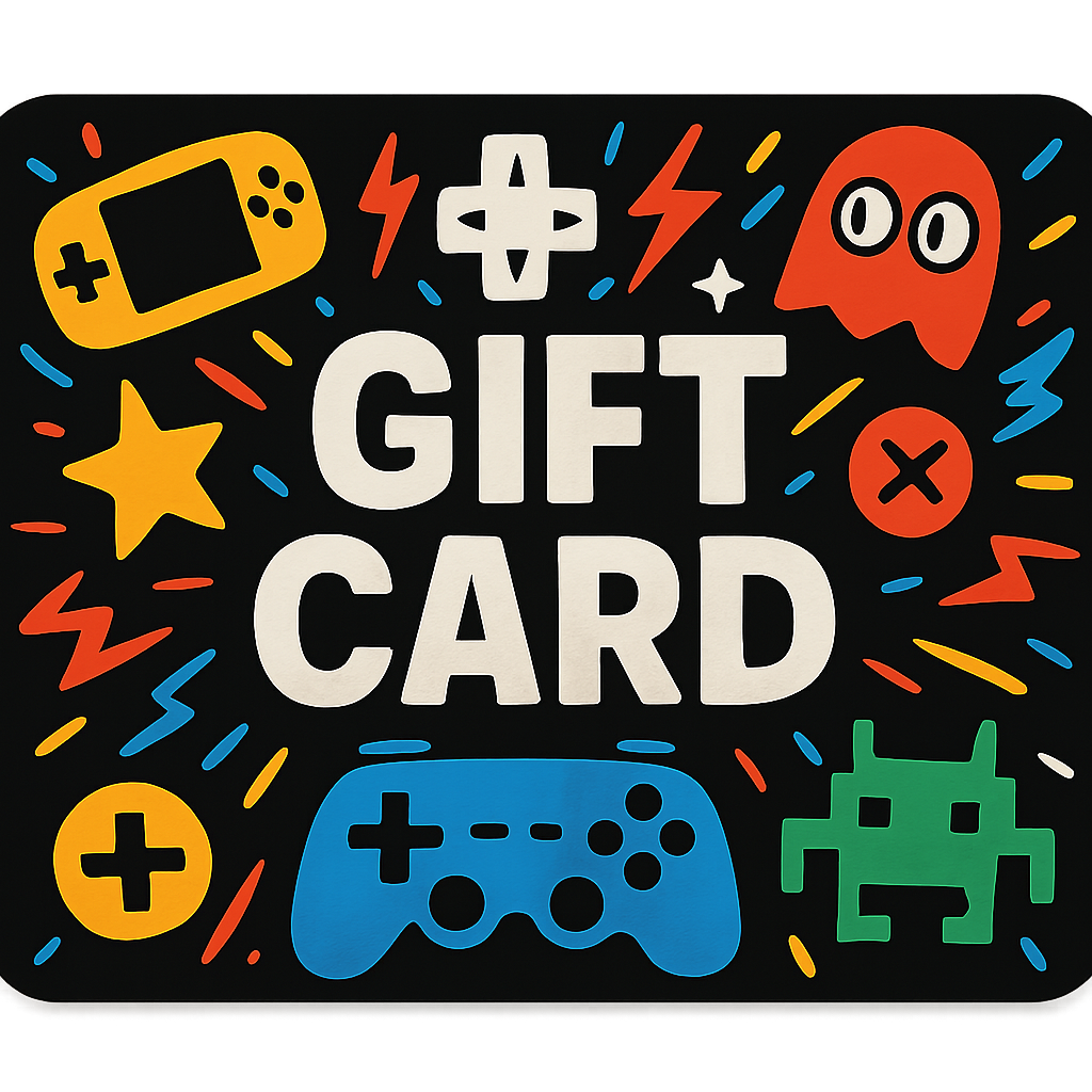 Gift card with fun gaming icons