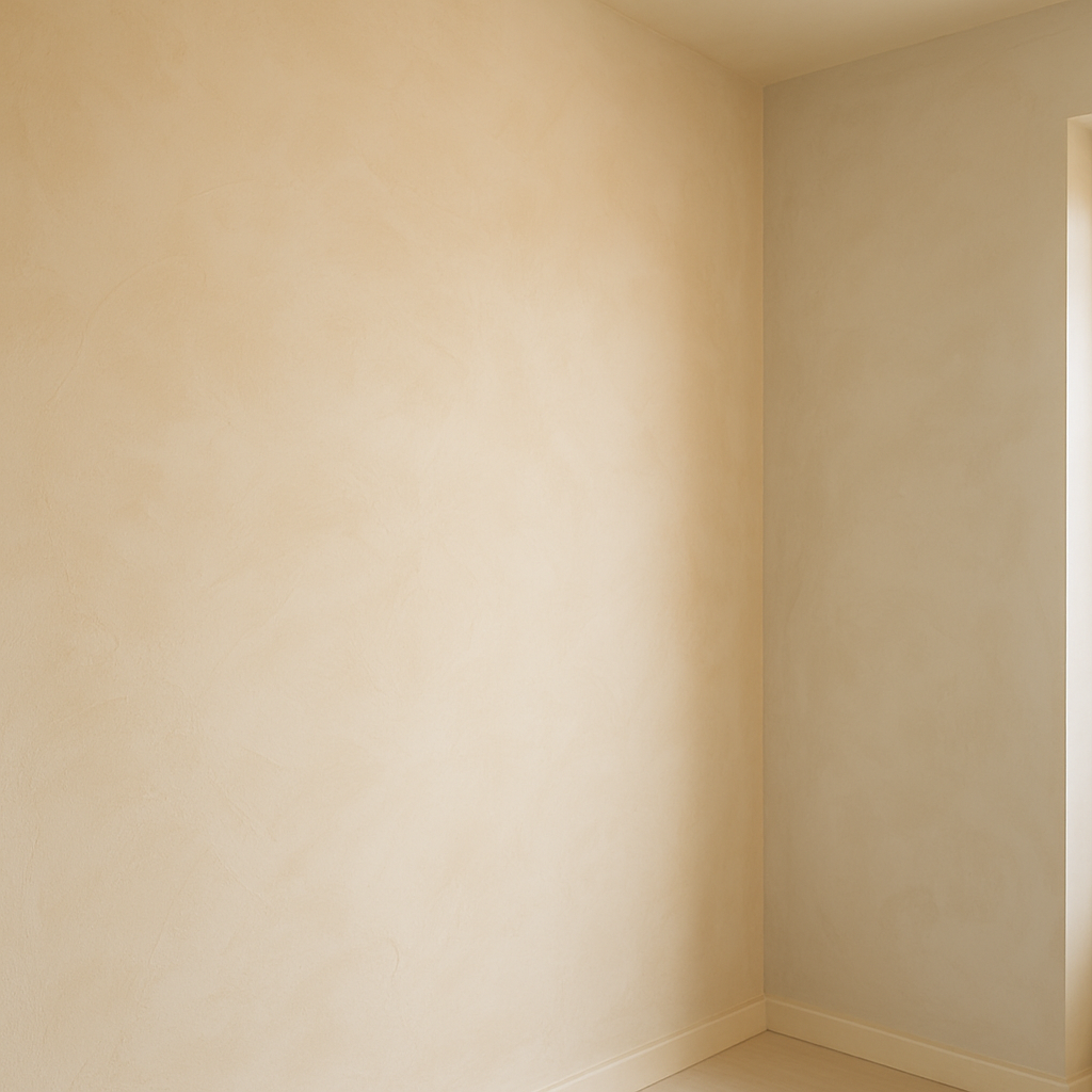 Smooth plaster repair with crisp corner details