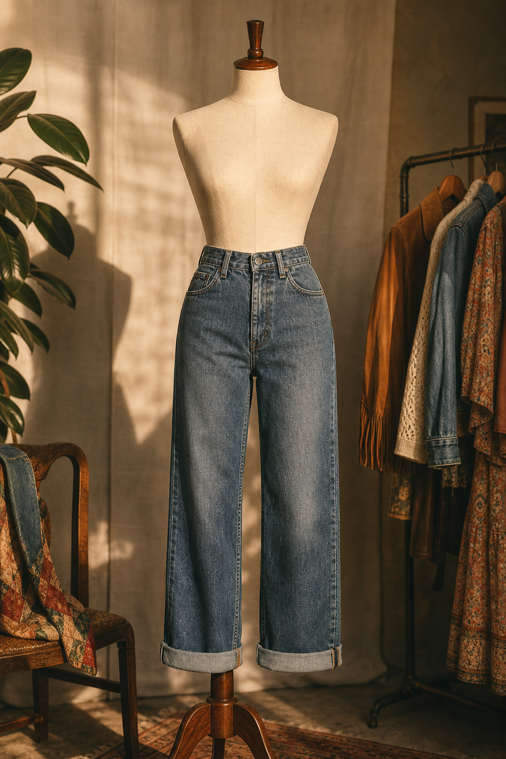 Classic High-Waist Denim