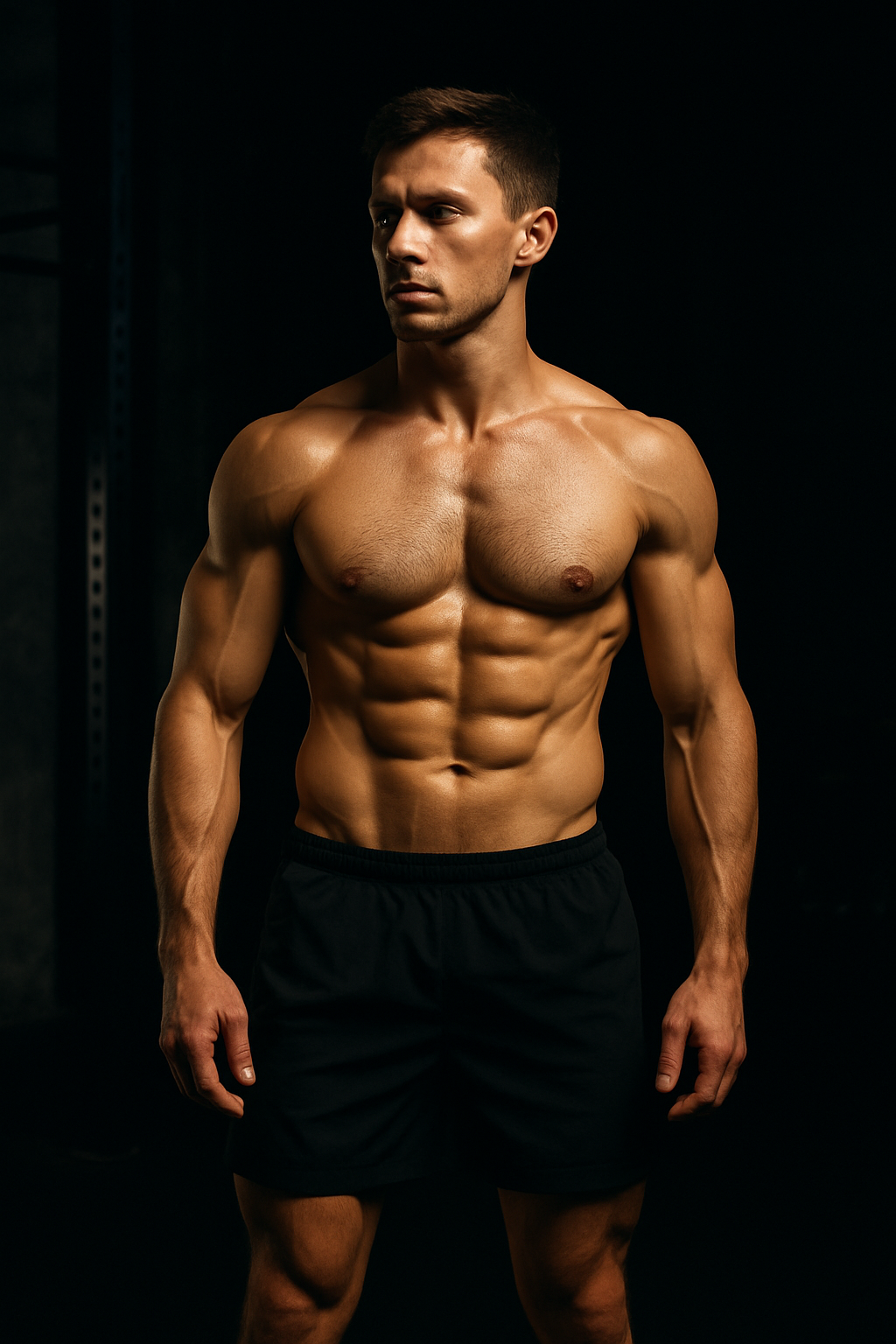 Athletic man showing lean physique after dramatic fat loss transformation