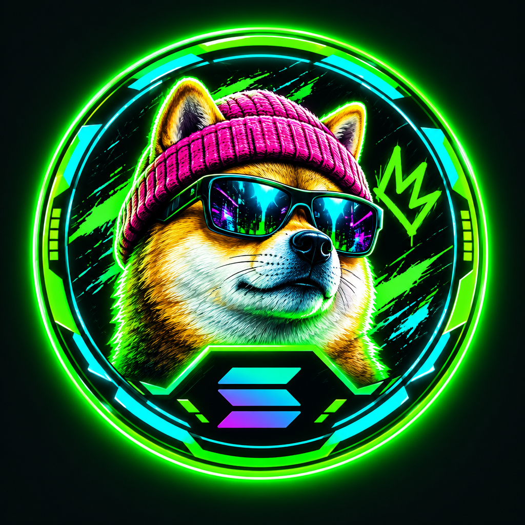 Small neon coin badge for pump.fun action button