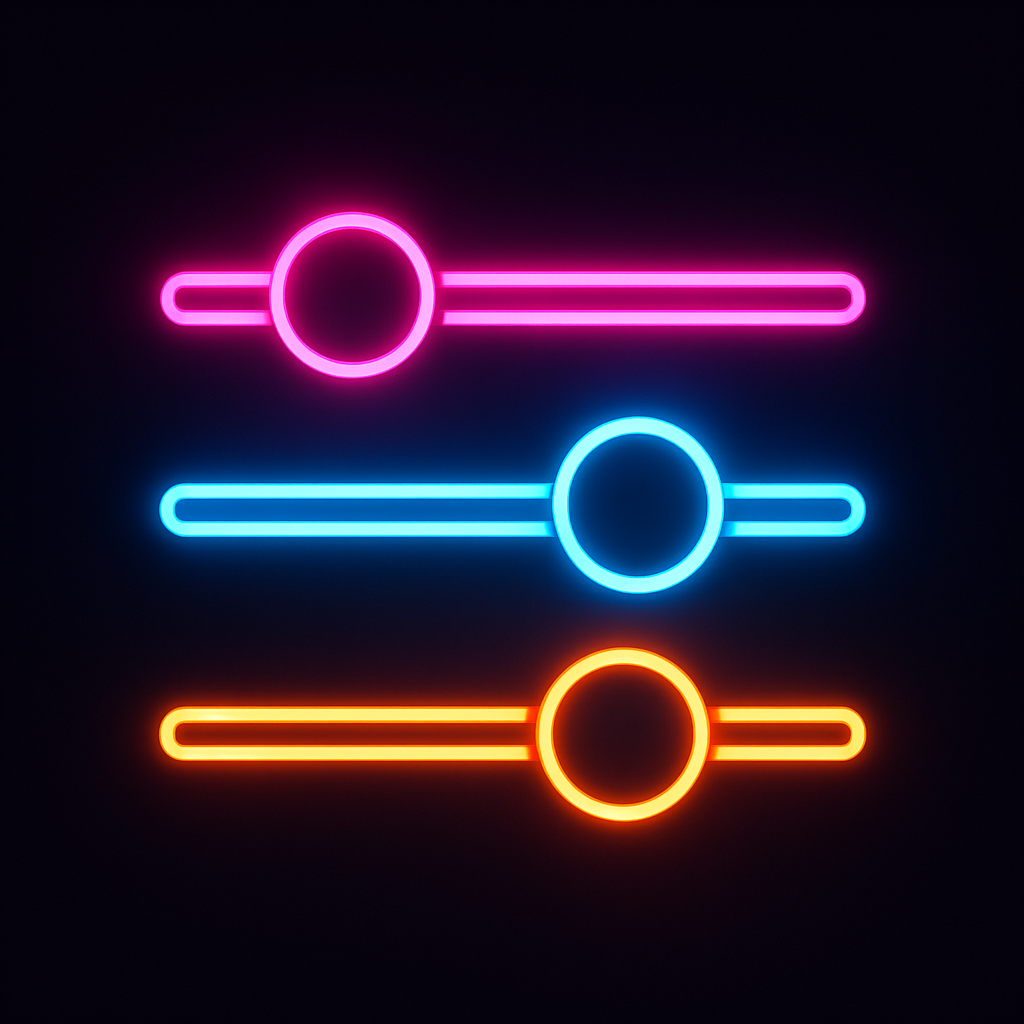 Neon filter sliders icon