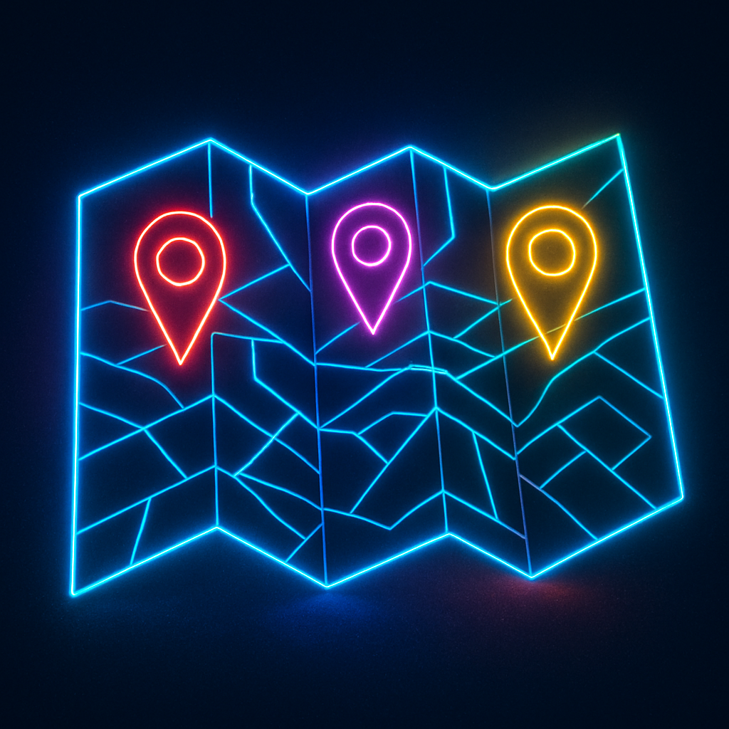 Interactive map with event pins