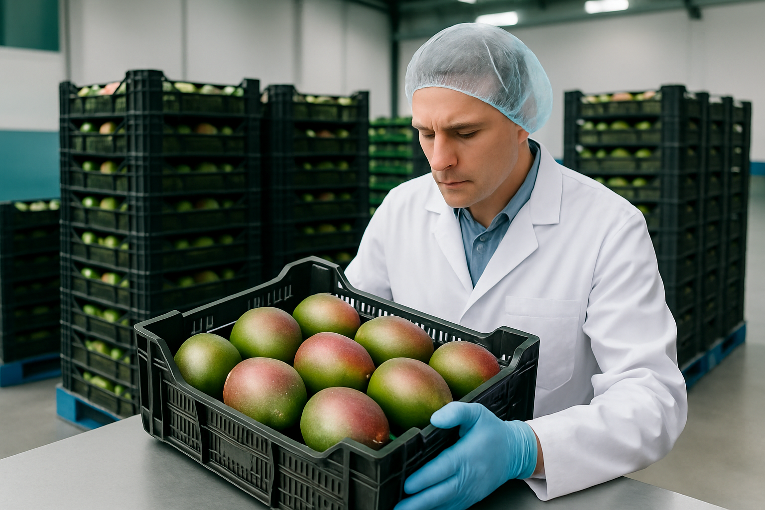 Quality inspection of sorted fruit for export