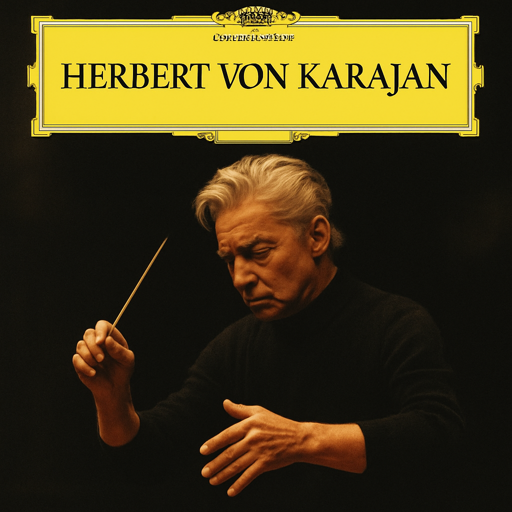 Herbert von Karajan conducting album cover