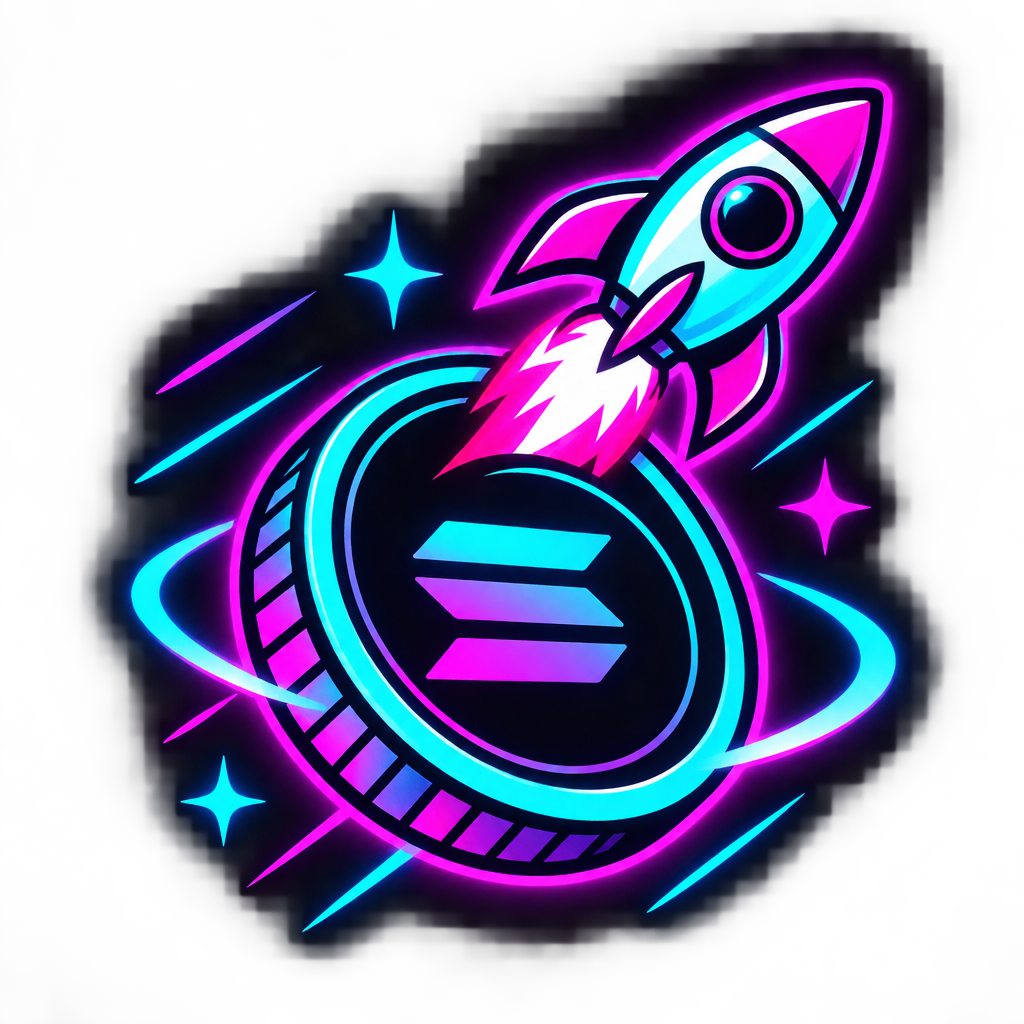 Small neon rocket coin icon