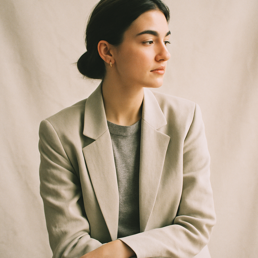 Analog film portrait with grain and muted tones