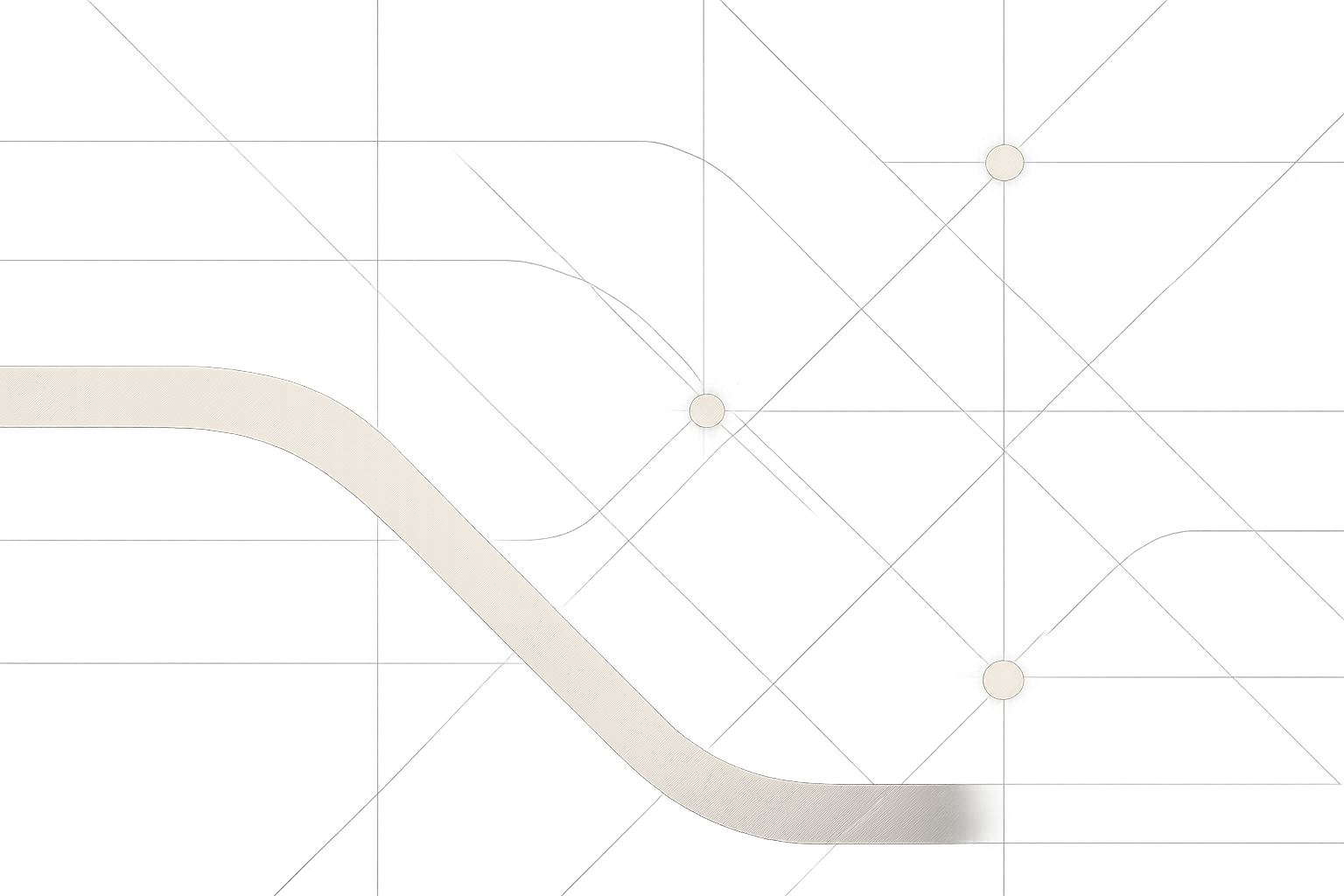 Abstract layered signal pathways and mapped lines suggesting insight flow and qualified opportunities