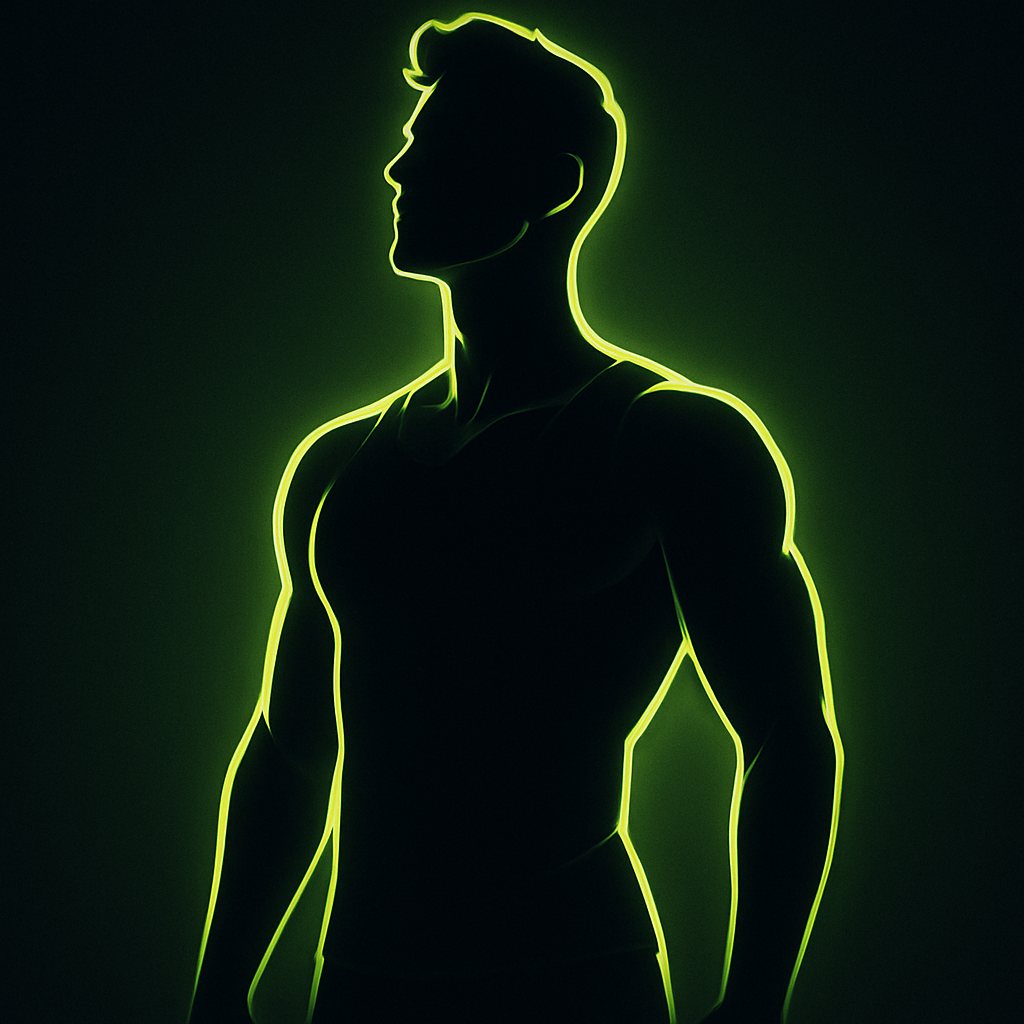 Confident upright person silhouette after transformation