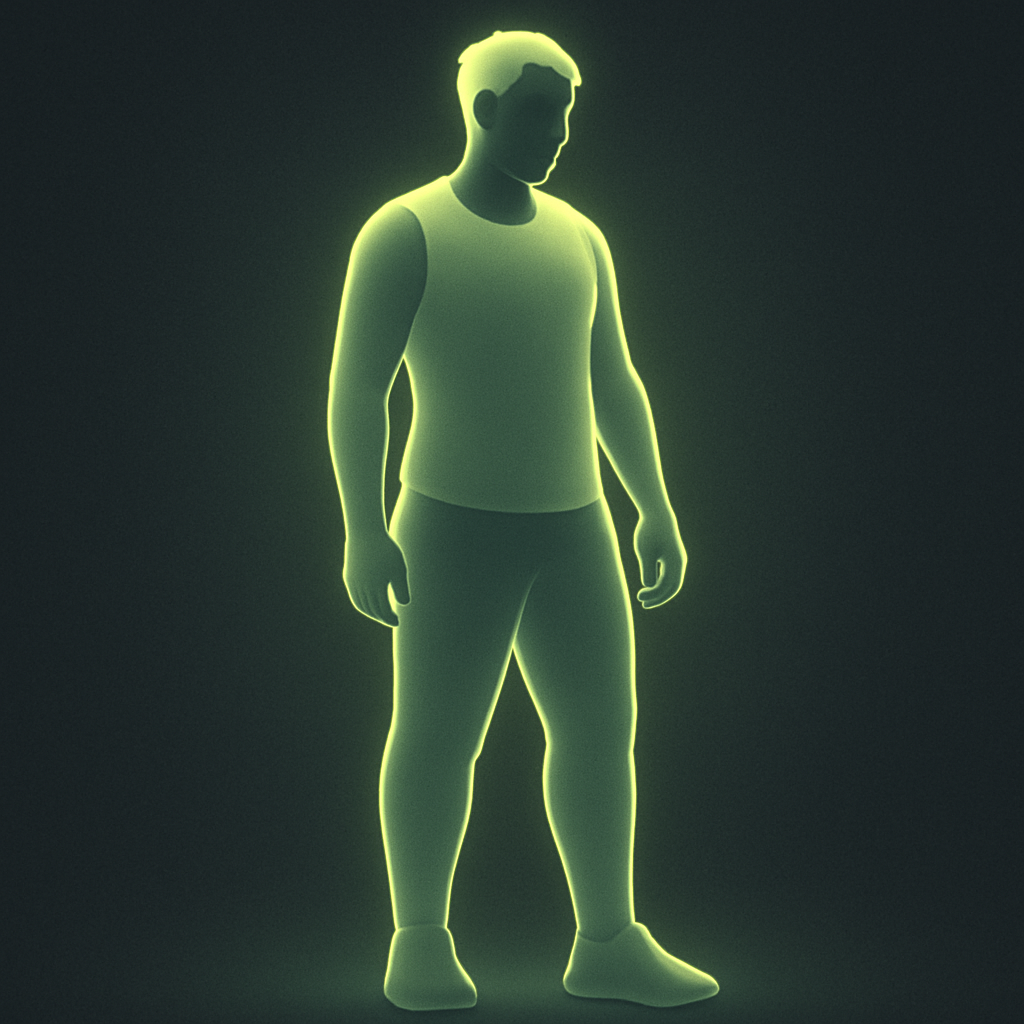 Average build person silhouette before confidence transformation