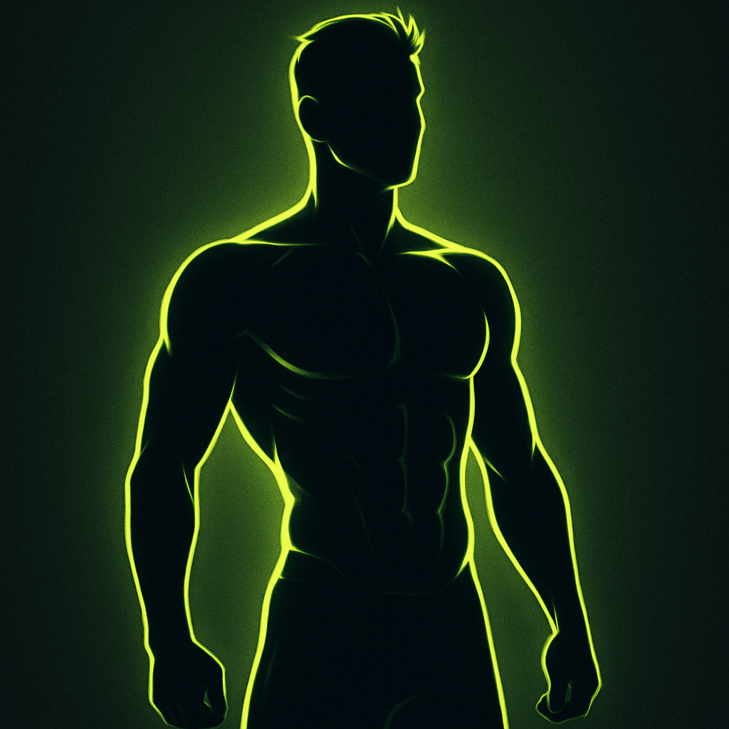 Lean defined male silhouette after fat loss transformation