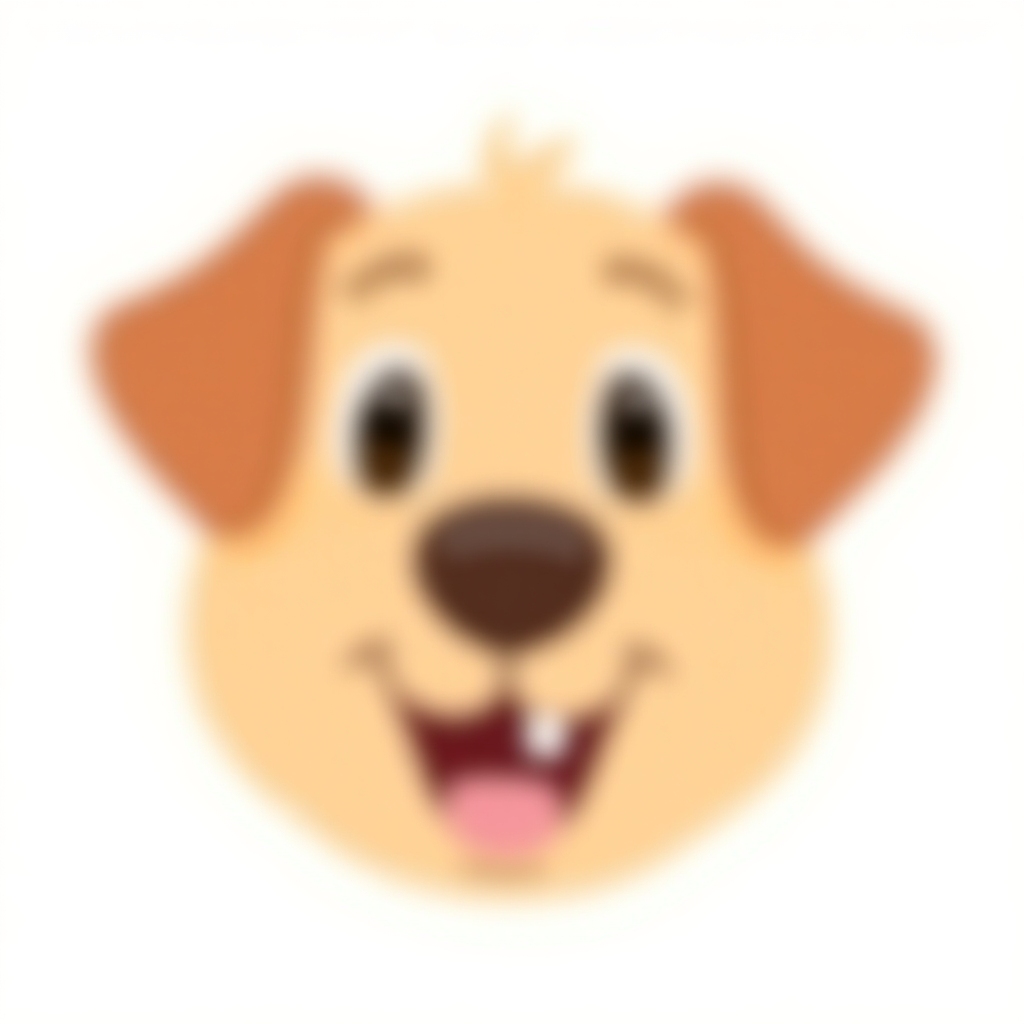 Smiling cartoon dog face