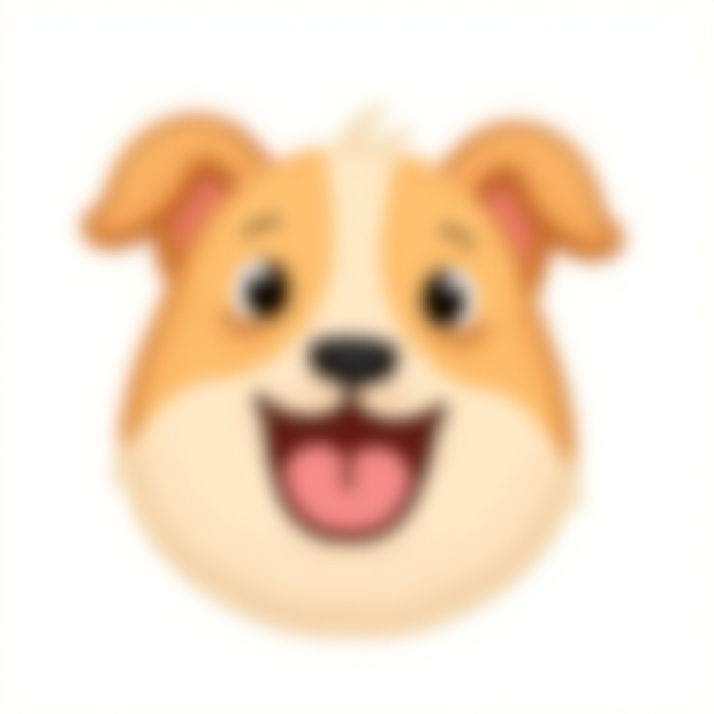 Winking cartoon dog face