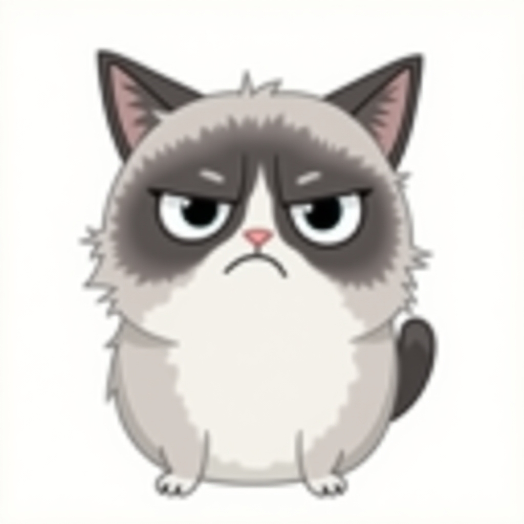 Cartoon grumpy cat avatar