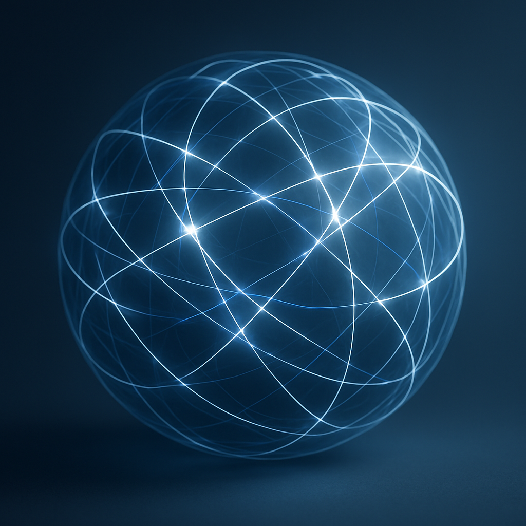 Abstract global network sphere with luminous lines