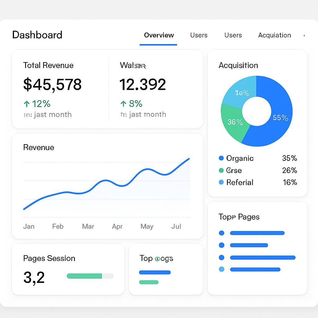 Screenshot of analytics dashboard with transparent reporting