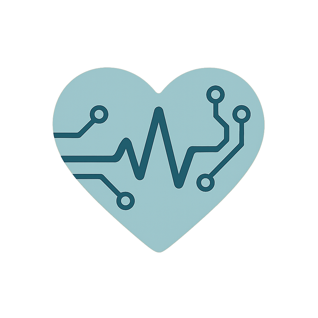 Humae logo: digital heart representing empathetic, human-centered AI for business customer experience.