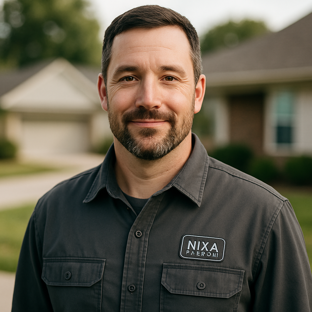 Jeremy McMillan, local roofing contractor and insurance adjuster, standing outdoors in a professional work jacket