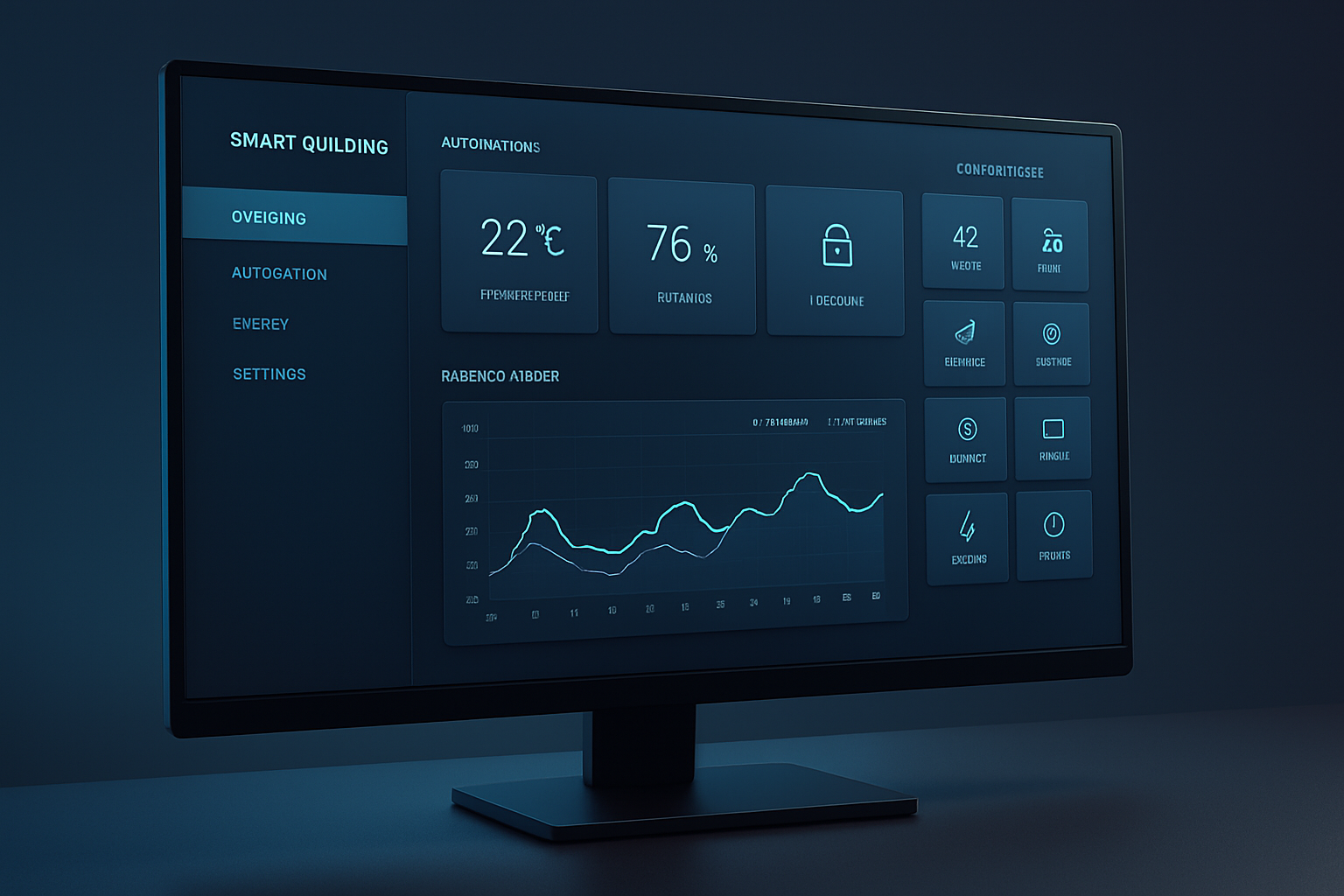 Smart building control dashboard with automation metrics