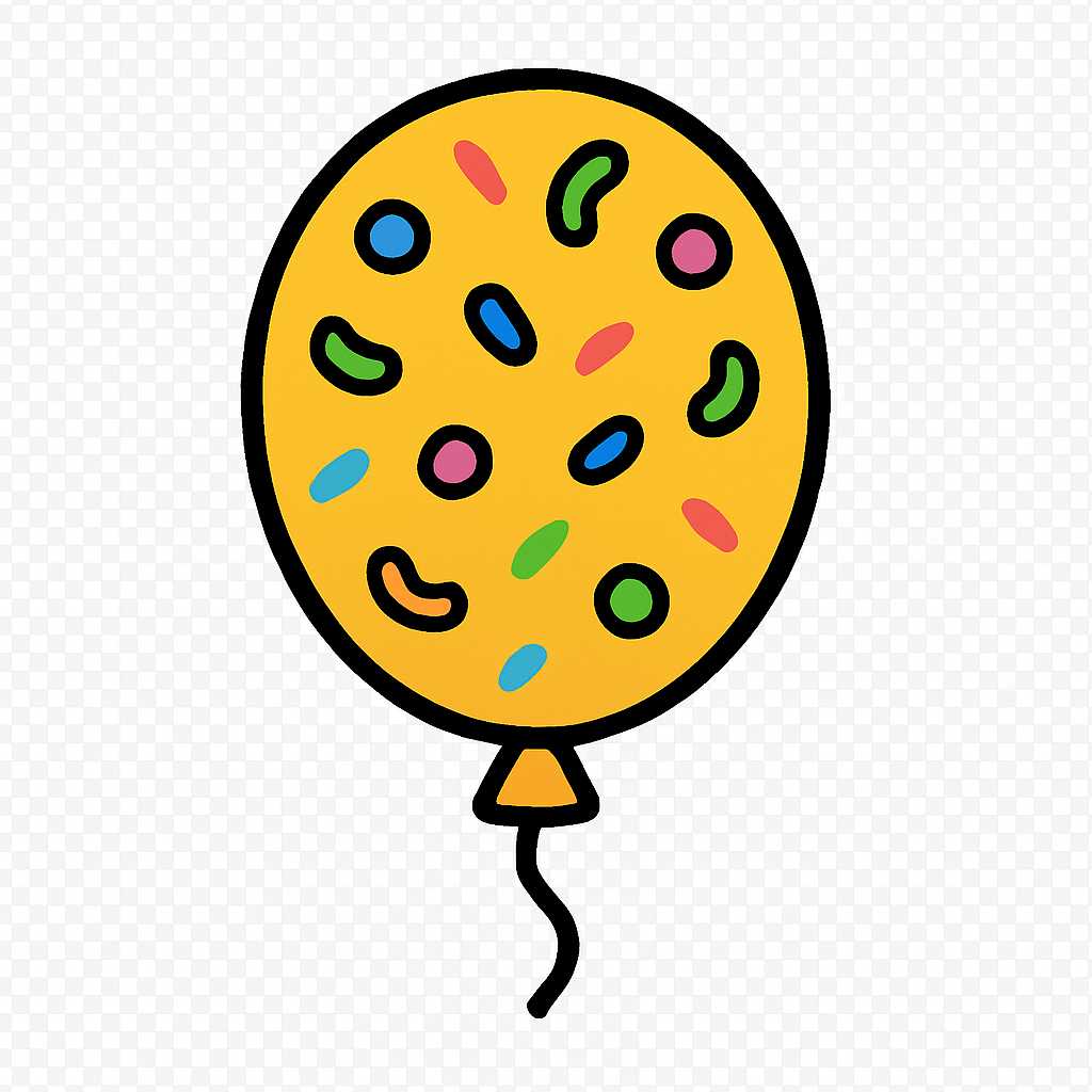 Balloon and confetti icon