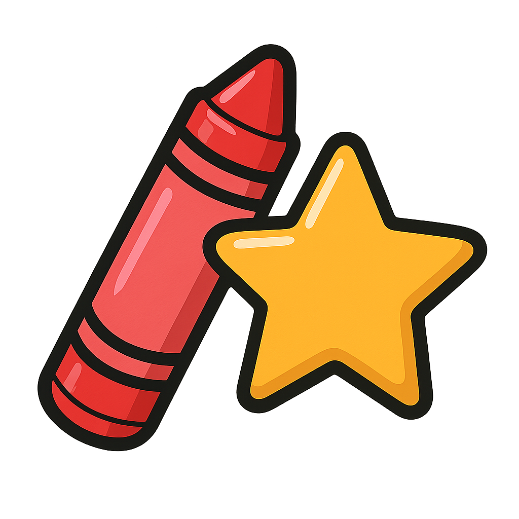 Crayon and star icon