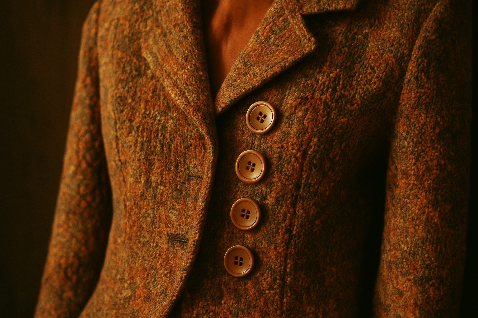 Close-up of unique vintage jacket with statement texture