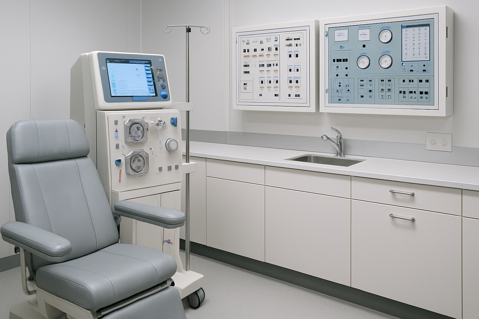 Used dialysis station from Scandinavian supplier configured for African hospital export