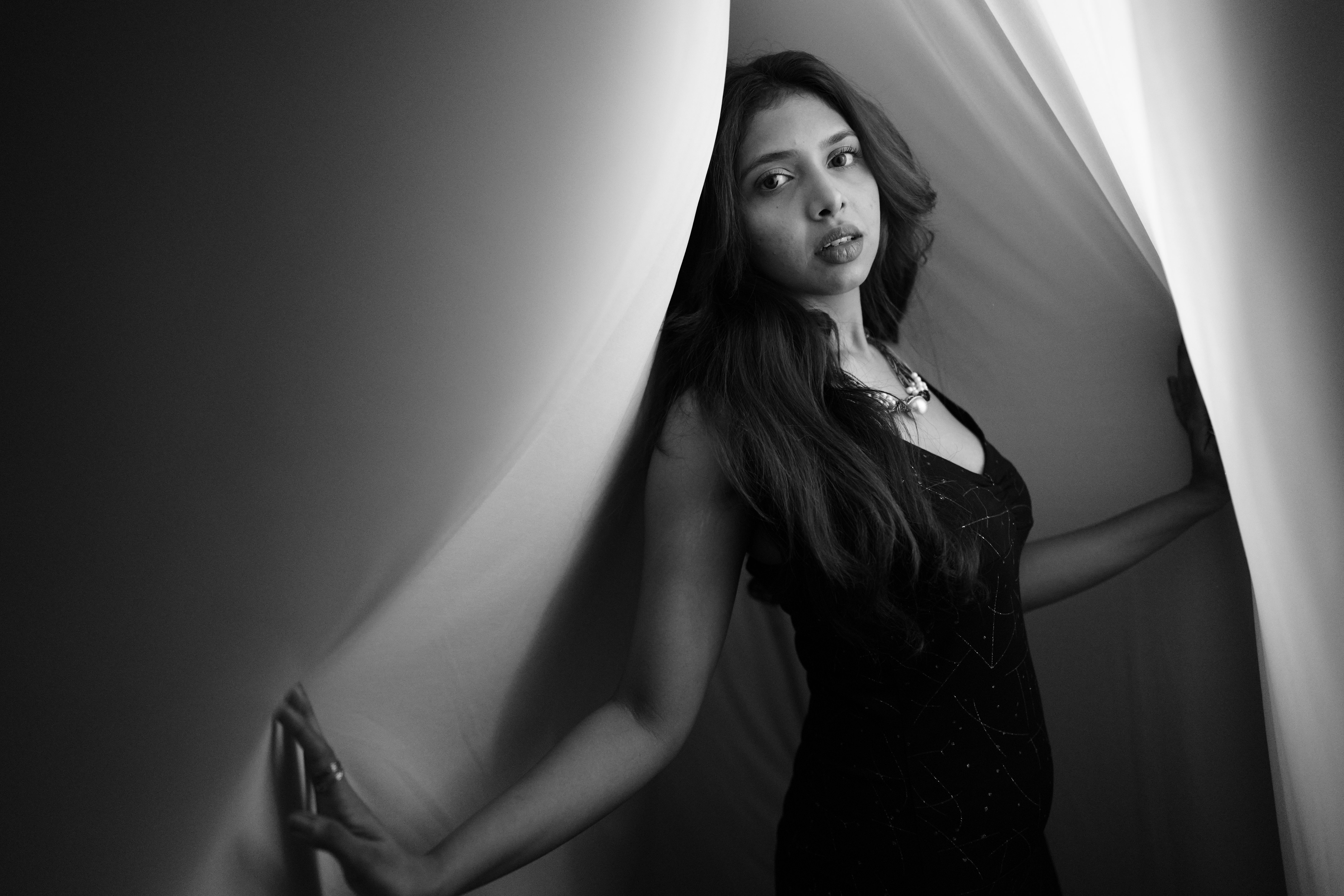 Horizontal, fashion editorial, cinematic lighting