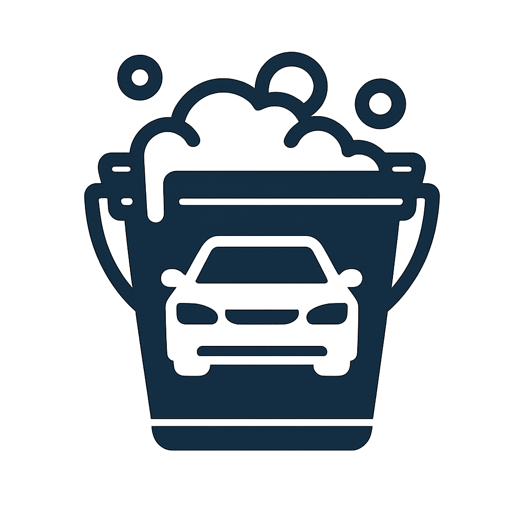 Bucket and bubbles icon representing deep car wash
