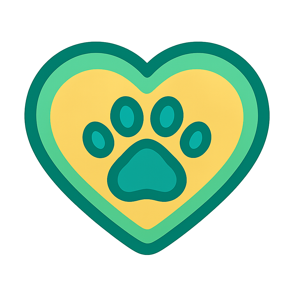 Rescue heart icon with paw