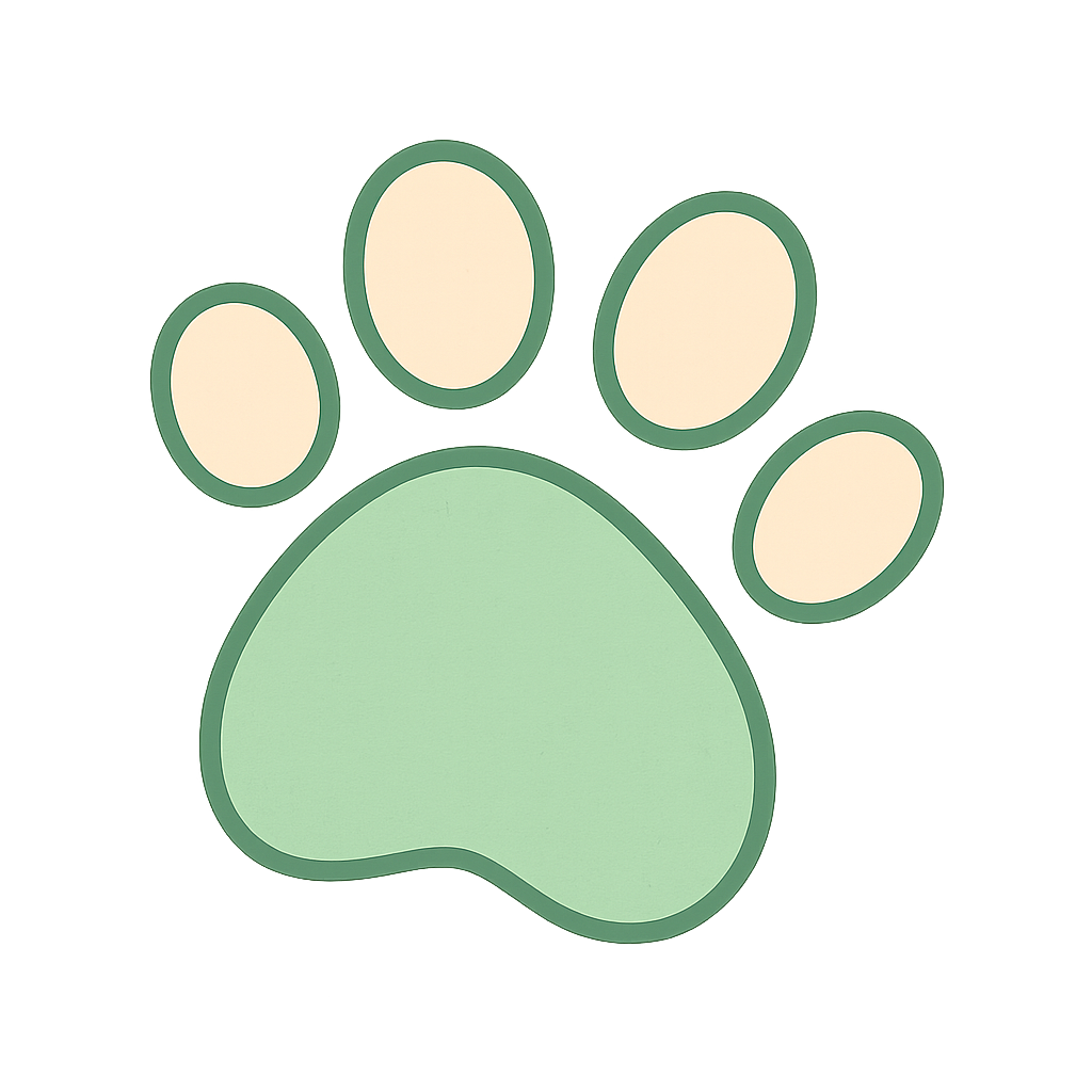 Decorative paw print bottom right