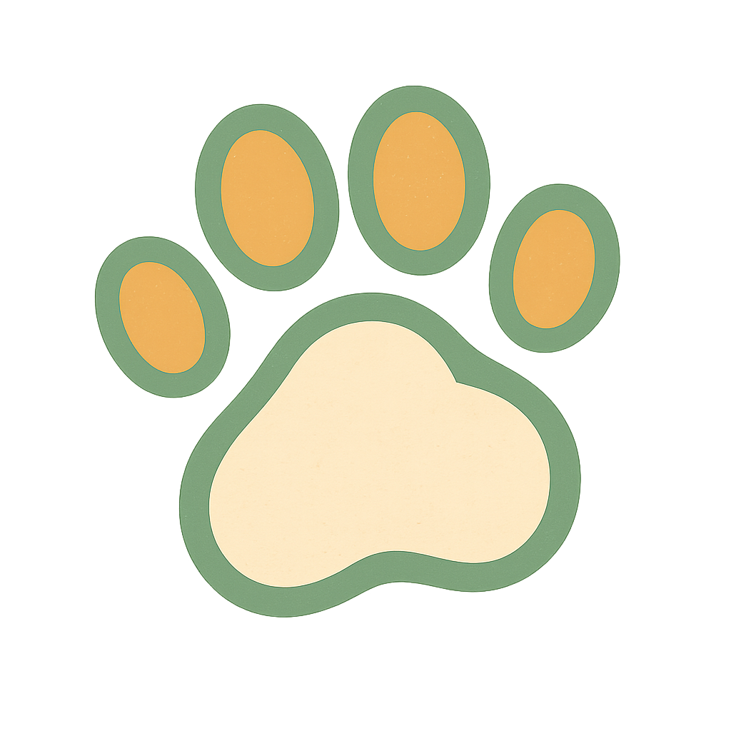 Decorative paw print mid right