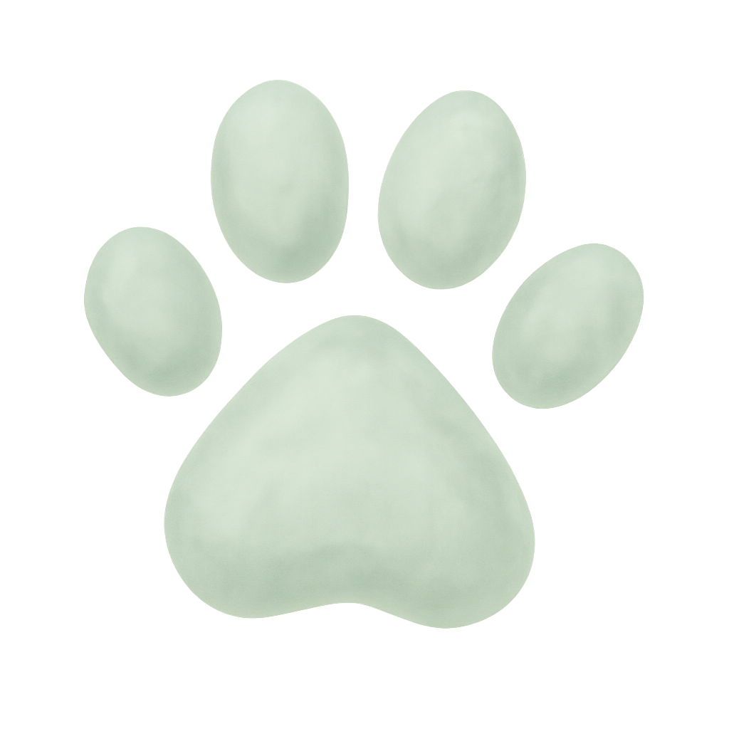 Decorative paw print in soft green