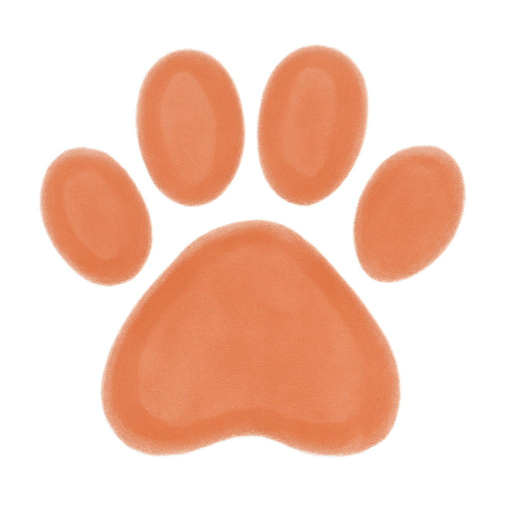 Decorative paw print in terracotta