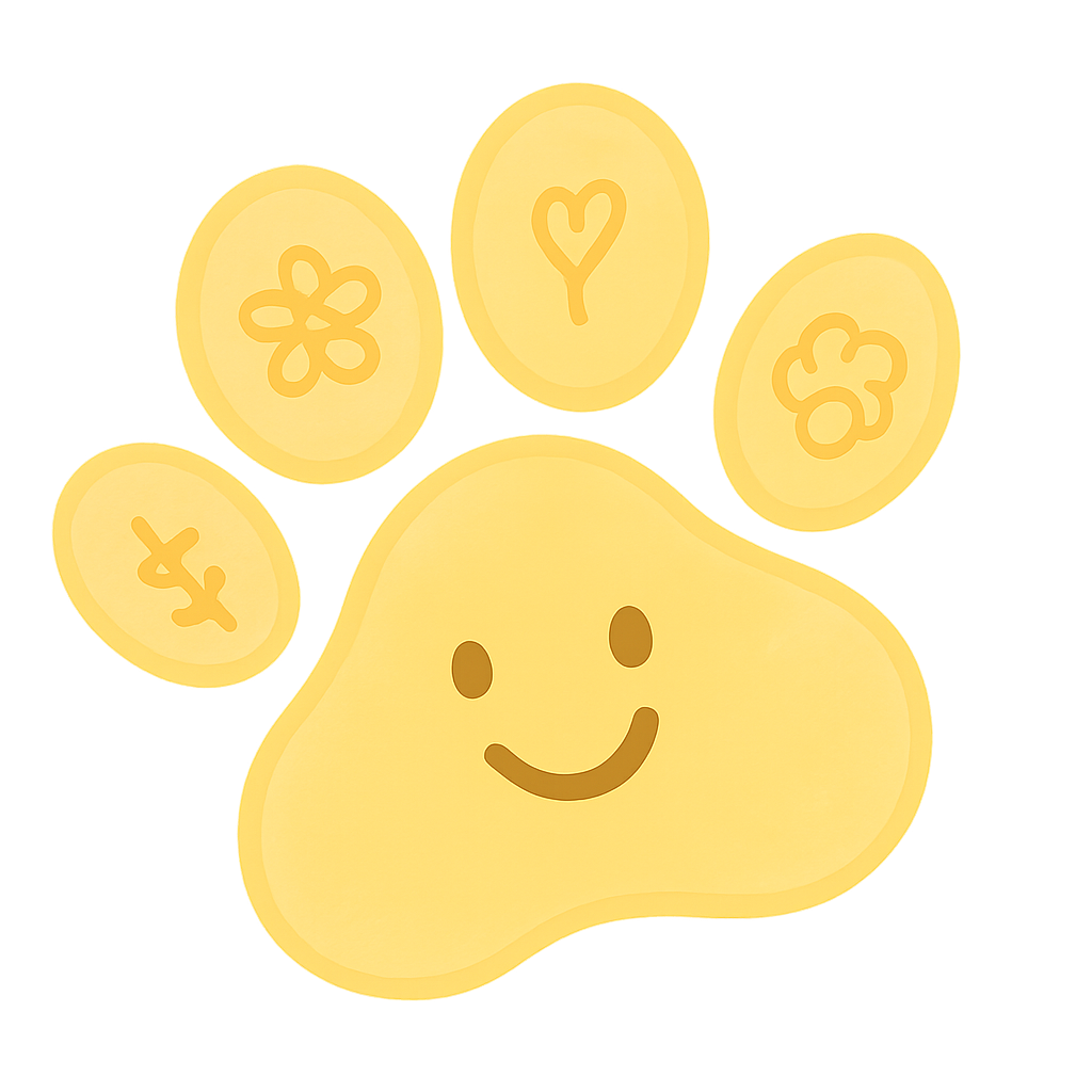 Decorative yellow paw print