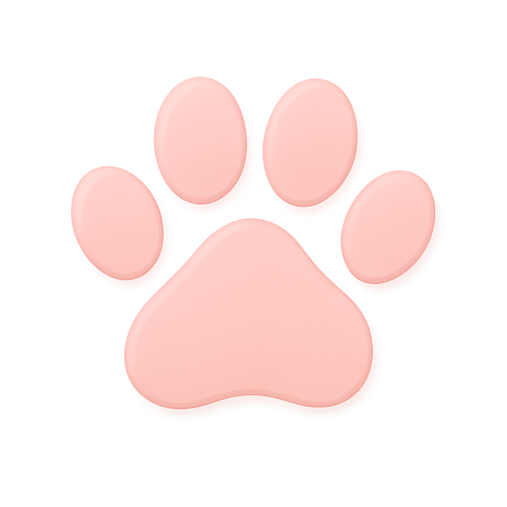 Decorative soft pink paw print