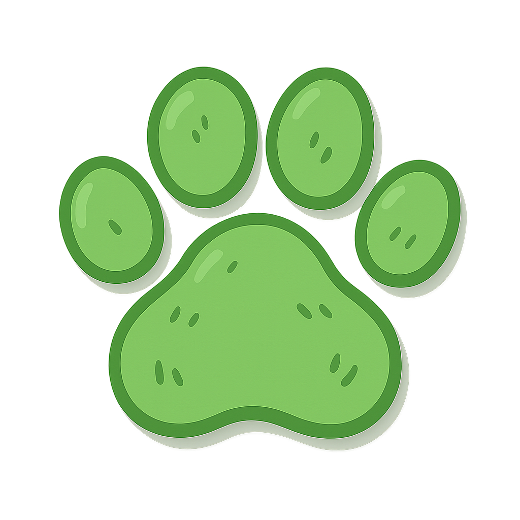 Decorative green paw print