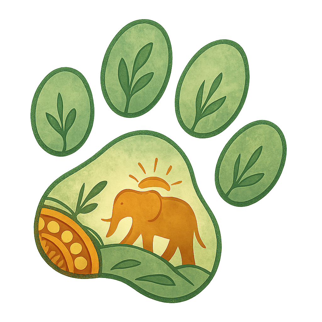 Decorative paw print top left