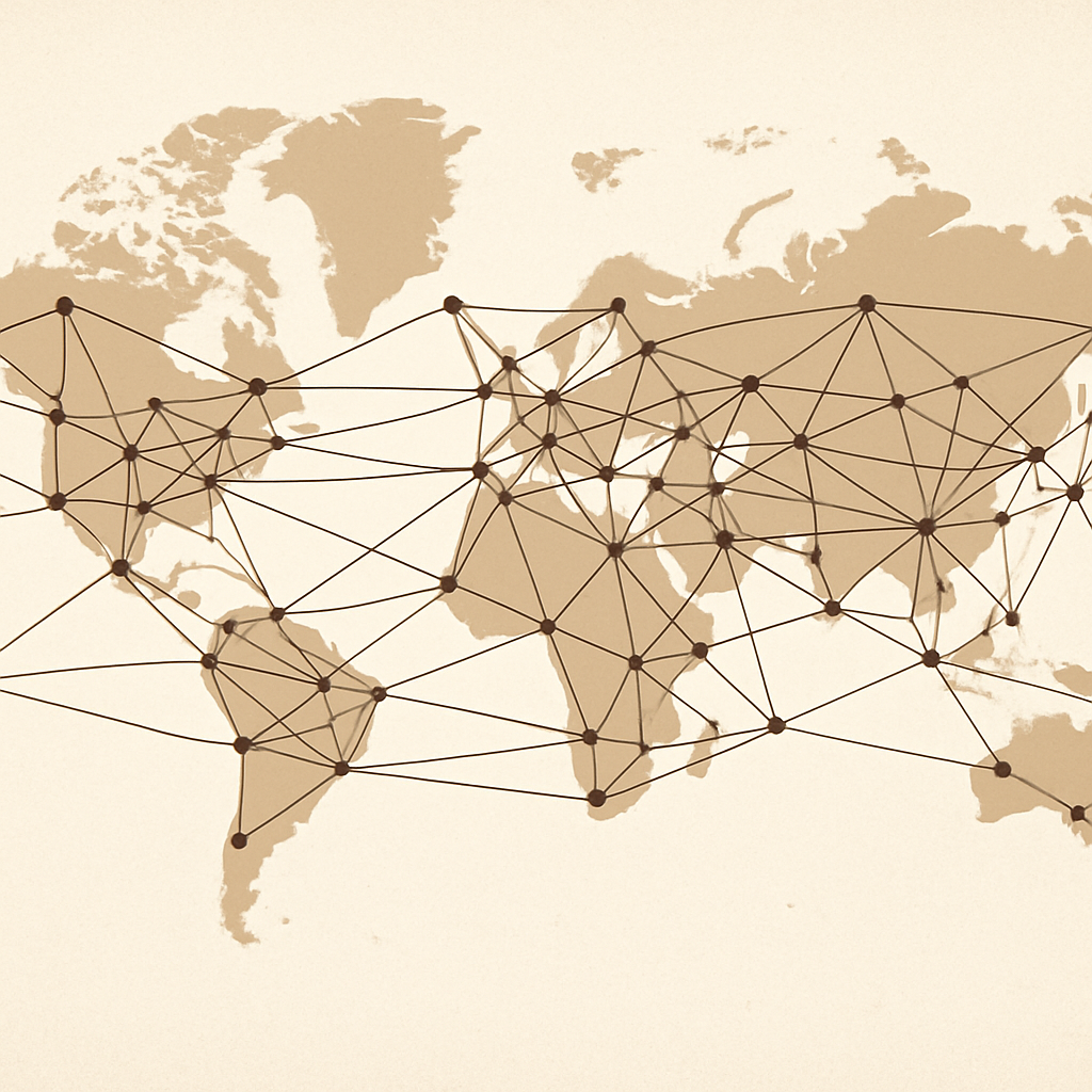 Map illustrating global academic connections