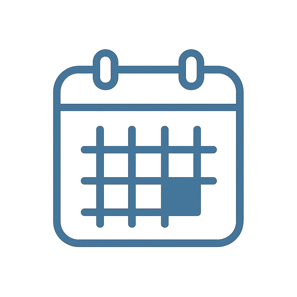 Placeholder logo mark for a scheduling and calendar tool