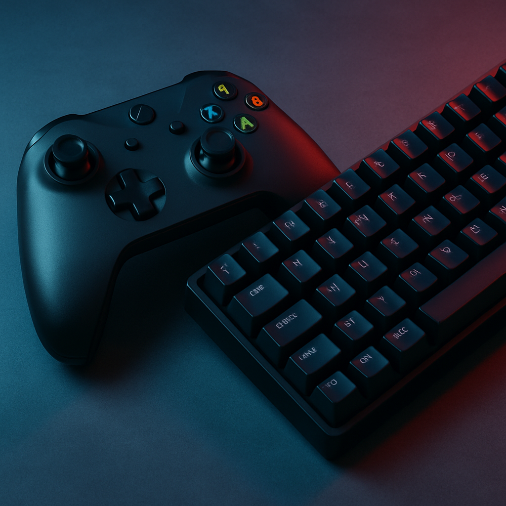 Control de videojuegos junto a teclado